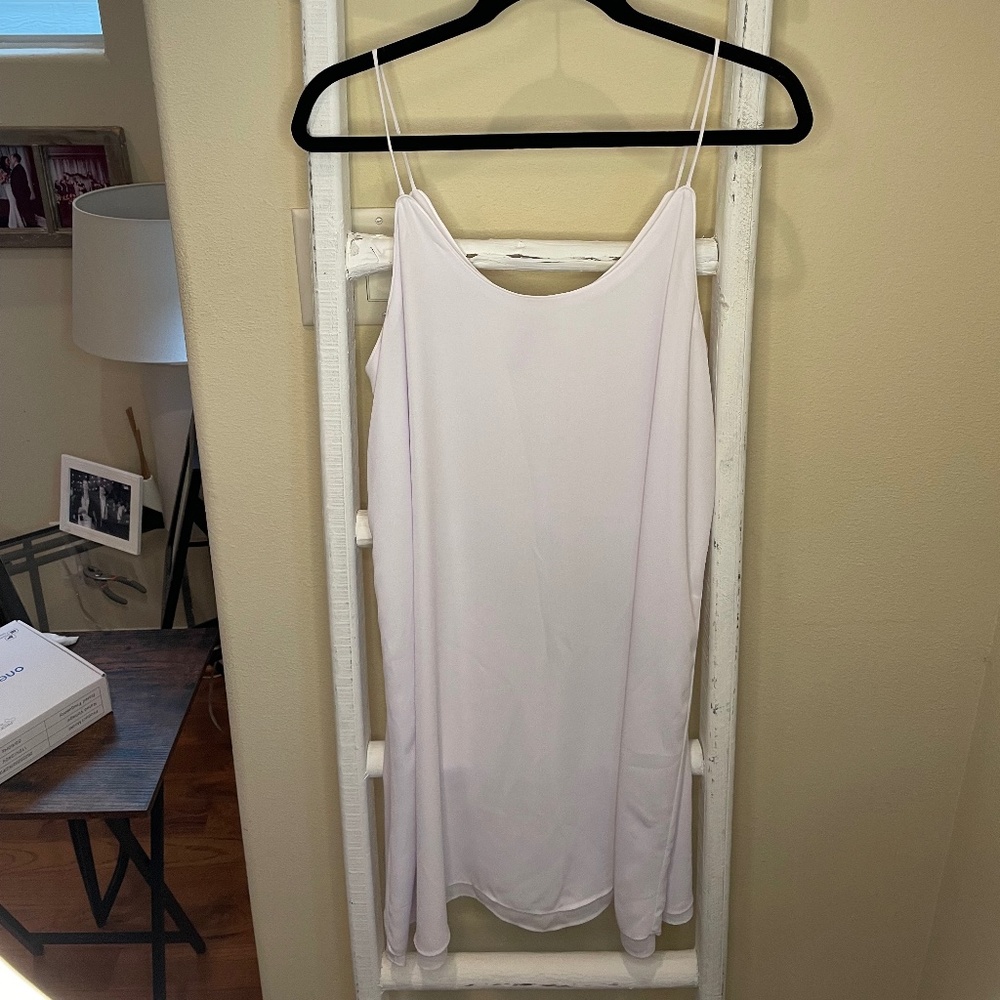 White Spaghetti Strap Shift Dress